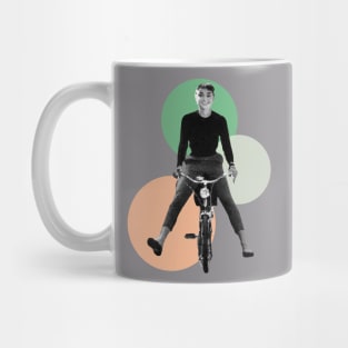 Audrey Hepburn on a bicycle Mug